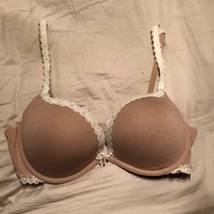 Victoria’s Secret Tan and Lace Push-up Bra 36D